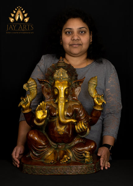 Kshipra Ganesha 20" Brass Statue