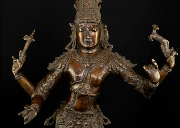 Lord Shiva as Chandrashekara (Lord of the Crescent Moon) - A Chola Style Sculpture