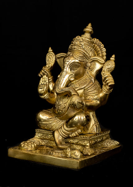 Bhagwan Ganesh 8" - Brass Statue
