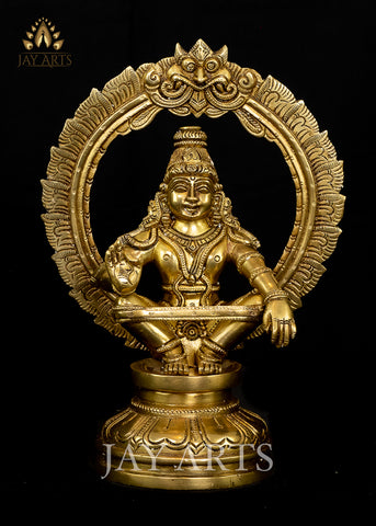 Lord Ayyappan 10" - Brass Statue