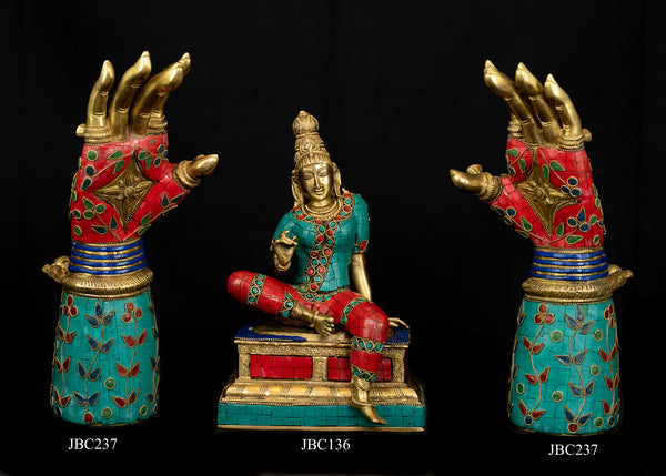 11" Goddess Parvathi Brass Statue