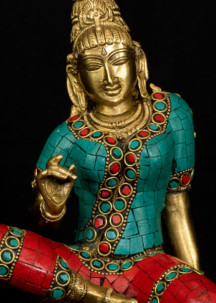 11" Goddess Parvathi Brass Statue