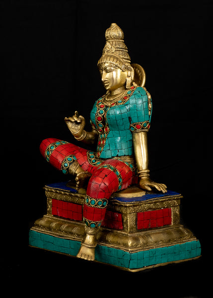 11" Goddess Parvathi Brass Statue