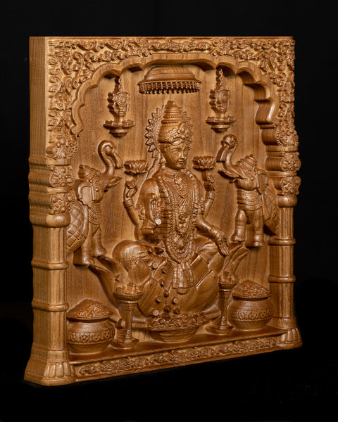 Goddess Lakshmi Ashwood Panel (12.0 inch)