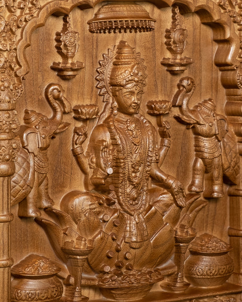 Goddess Lakshmi Ashwood Panel (12.0 inch)