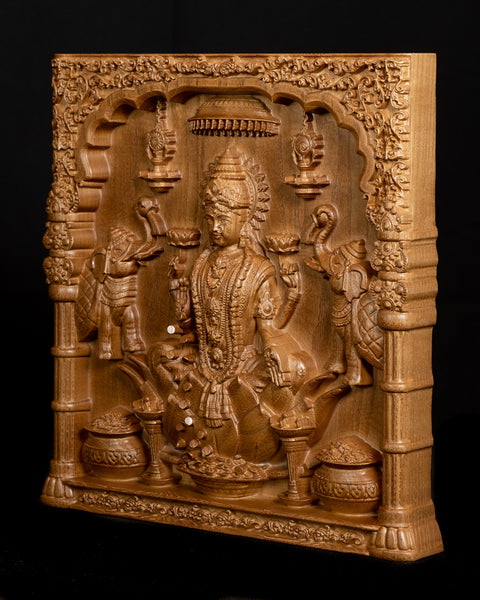 Goddess Lakshmi Ashwood Panel (12.0 inch)