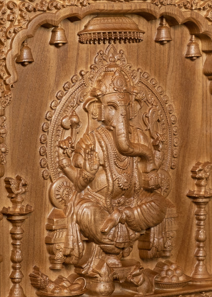 Lord Ganesh Ashwood Panel (12.0 inch)