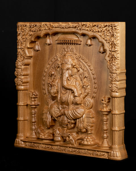 Lord Ganesh Ashwood Panel (12.0 inch)