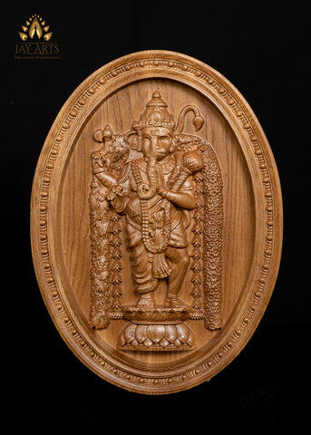 13” Adhyantha Prabhu (Half Ganesh Half Hanuman) in an Oval Frame