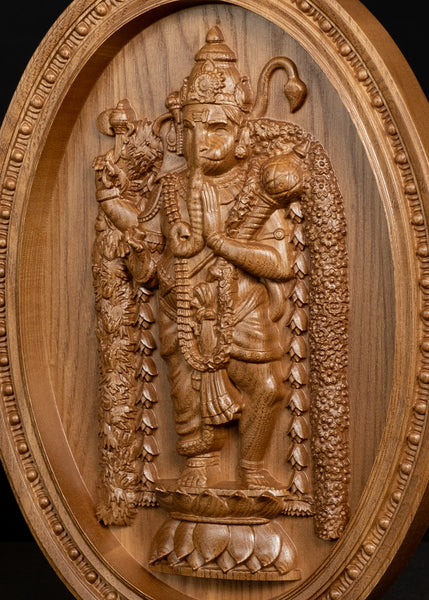 13” Adhyantha Prabhu (Half Ganesh Half Hanuman) in an Oval Frame