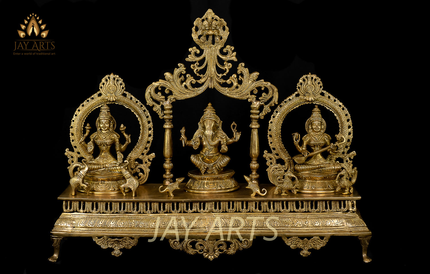 The Divine Trinities - Lord Ganesh, Goddess Lakshmi and Goddess Saraswathi