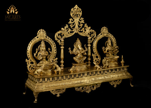 The Divine Trinities - Lord Ganesh, Goddess Lakshmi and Goddess Saraswathi