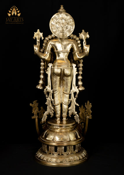 Srivaru (Lord Vishnu) and His Ten Incarnations - Bronze Statue 30"