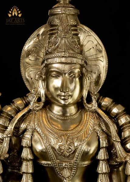 Srivaru (Lord Vishnu) and His Ten Incarnations - Bronze Statue 30"