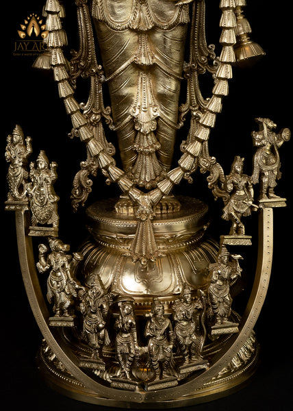 Srivaru (Lord Vishnu) and His Ten Incarnations - Bronze Statue 30"