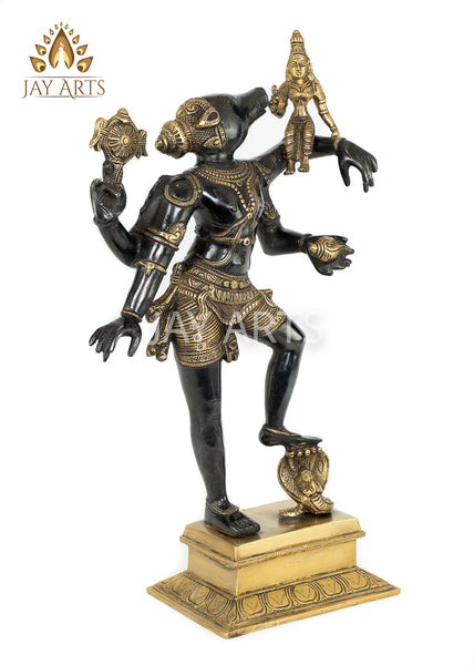 Lord Vishnu in Varaha Avatar with Bhooma Devi 17" - Brass Statue