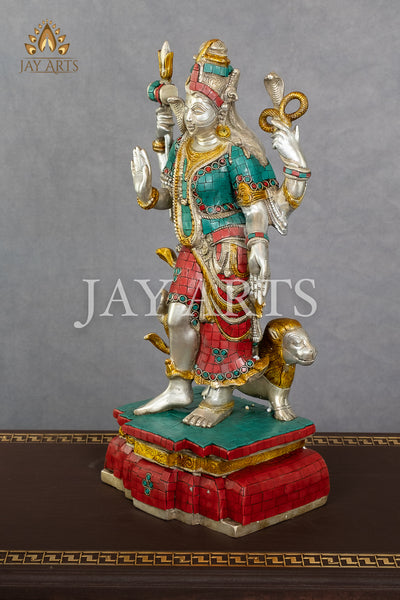 Ardhanarishvara - A Composite Deity of Shiva and Shakthi 19" Brass Statue