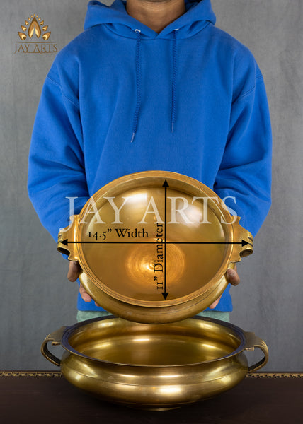 Brass Urli Bowl 4" H x 14" W