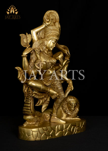 Brass Dancing Ardhanarishvara (Shiva Shakthi) 16"
