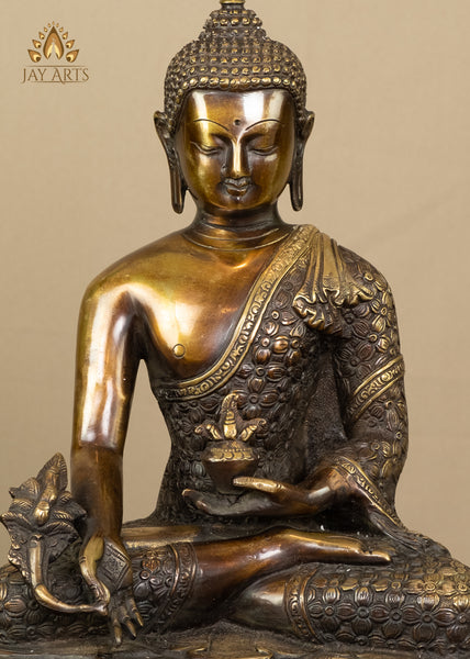 Medicine Buddha (Healing Buddha) 13" Brass Statue