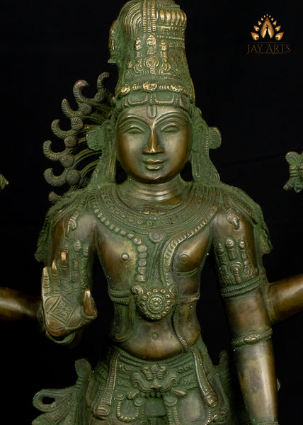 Lord Hari-Hara (Shankaranarayana) A composite deity of Shiva and Vishnu 21" Brass Statue