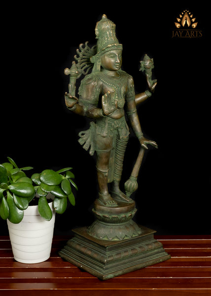 Lord Hari-Hara (Shankaranarayana) A composite deity of Shiva and Vishnu 21" Brass Statue