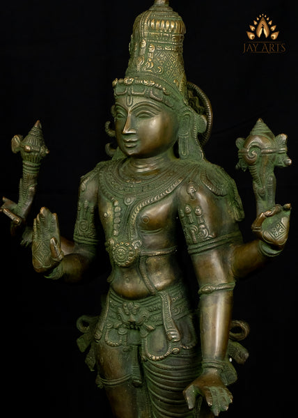 Lord Hari-Hara (Shankaranarayana) A composite deity of Shiva and Vishnu 21" Brass Statue