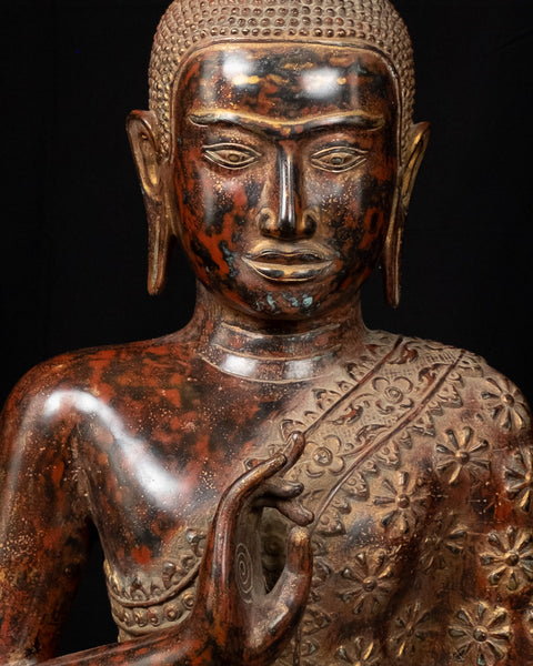 Buddha in Akasha Mudra 21” - Antique khmer style Angkor Wat Bronze Buddha Statue