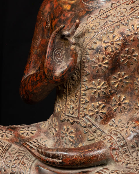 Buddha in Akasha Mudra 21” - Antique khmer style Angkor Wat Bronze Buddha Statue