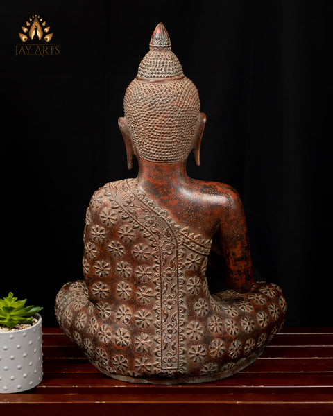 Buddha in Akasha Mudra 21” - Antique khmer style Angkor Wat Bronze Buddha Statue