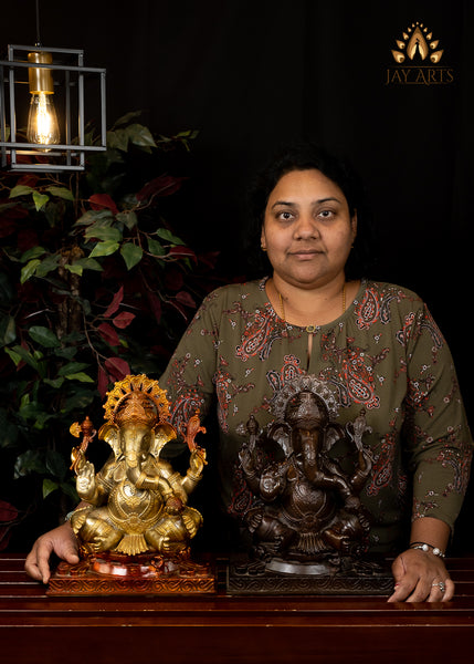 12" Lord Ganesh Brass Statue