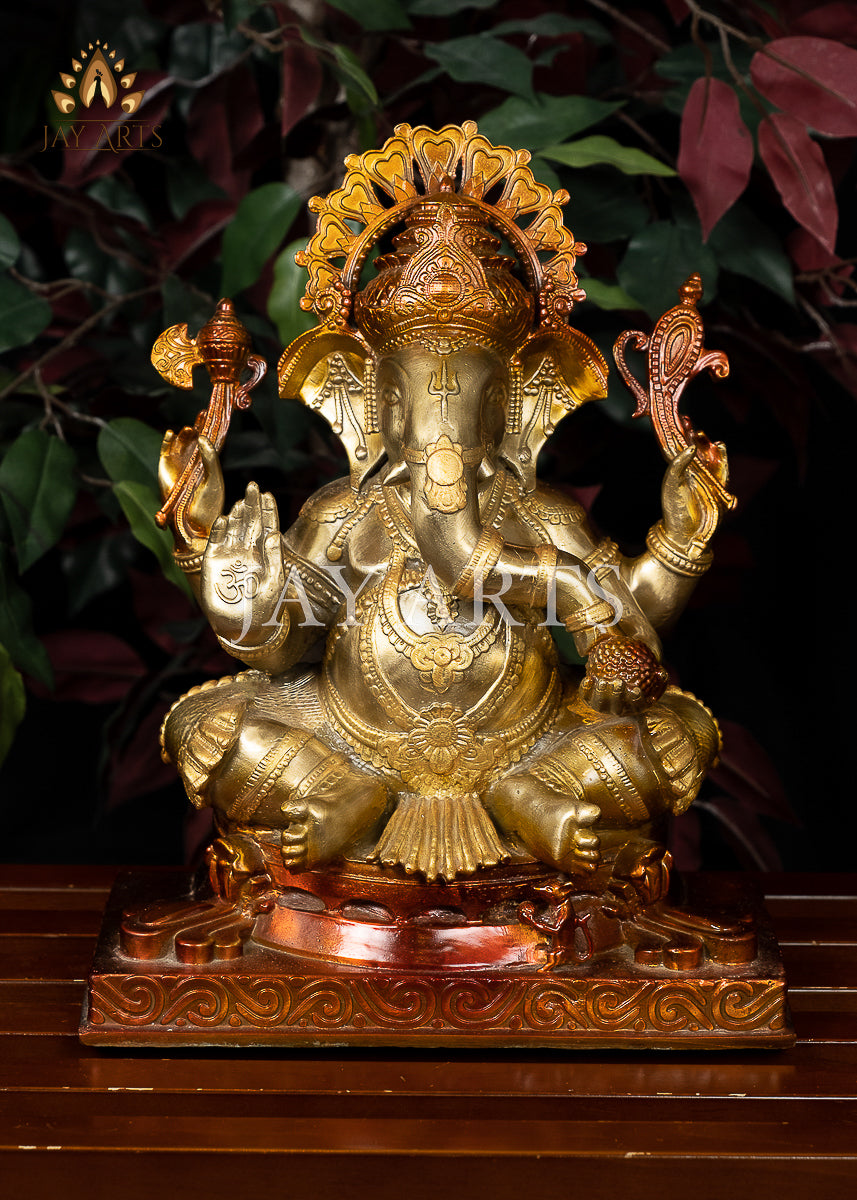 12" Lord Ganesh Brass Statue