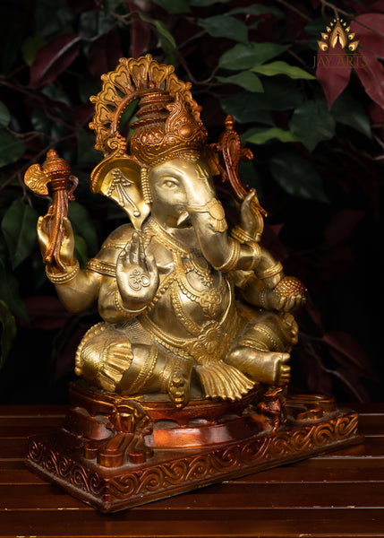 12" Lord Ganesh Brass Statue