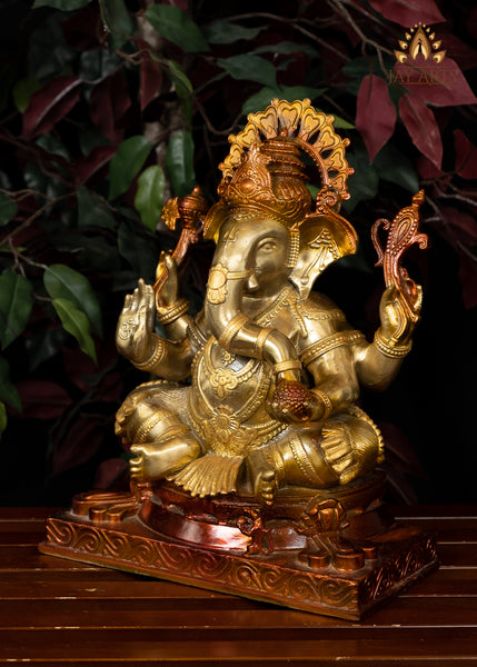 12" Lord Ganesh Brass Statue
