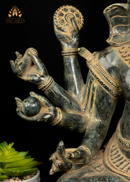15" Bronze Ganesh Statue Khmer Style - Angkor Wat Bayon Style Ganesh Statue