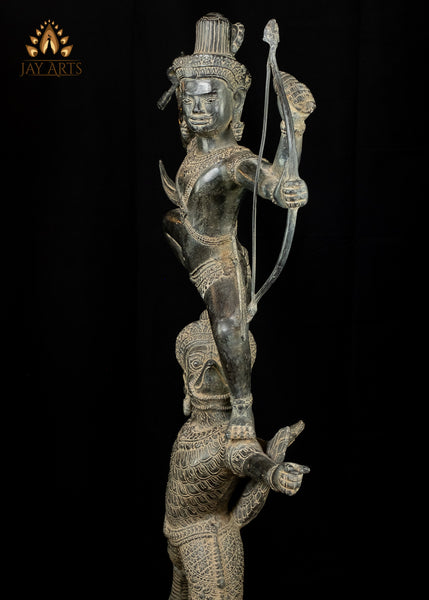 30” Bronze Vishnu standing on Garuda - Angkor Wat Khmer Style Vishnu Garuda Statue