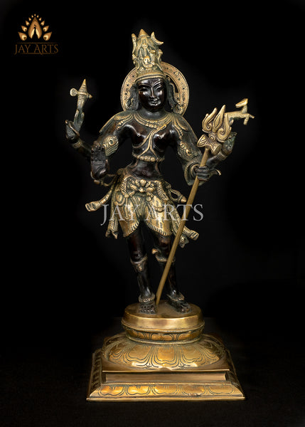 Standing Lord Shiva 21" Brass Statue