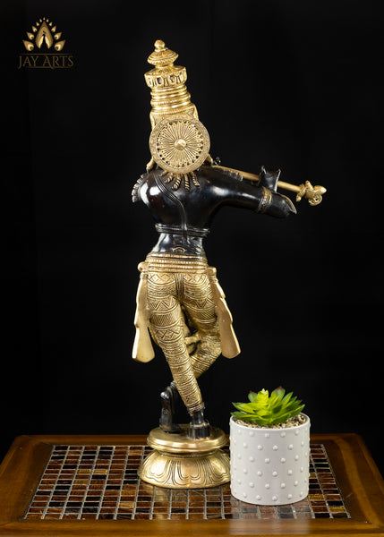 23" Lord Krishna (Shyama) playing his flute - Brass Krishna Idol