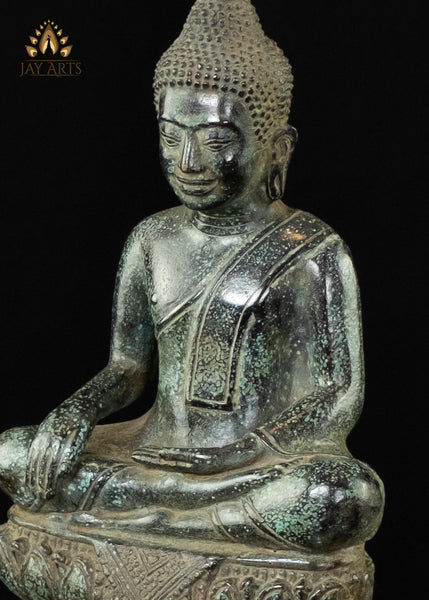 Buddha in Bhumisparsha Mudra 12" - Khmer Style Earth Witness Cambodian Buddha