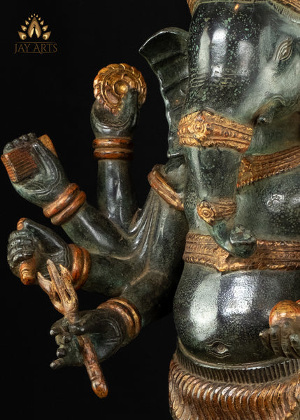 24" Bronze Standing Ganesh Statue - Angkor Wat Bayon Style Ganesh Statue