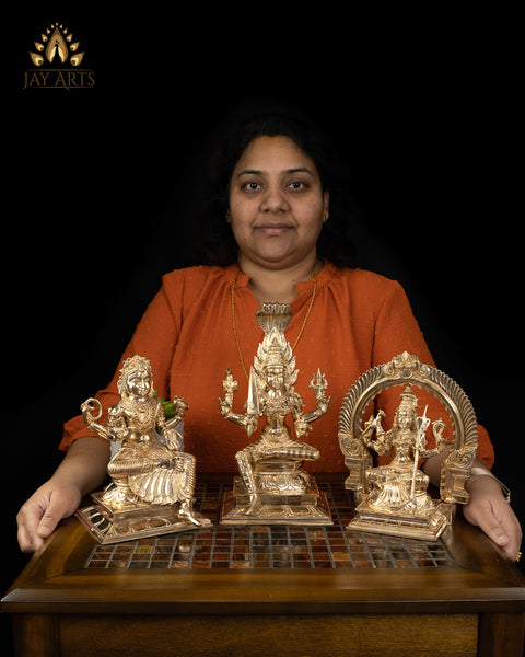Goddess Kamakshi Amman 8" Panchaloham Bronze Idol