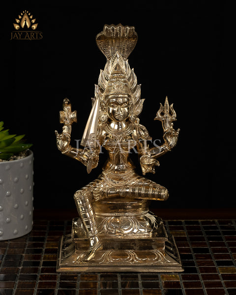 Goddess Mariamman (Hindu Goddess of Rain) 10.5" Panchaloham Bronze Idol