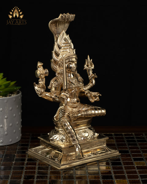 Goddess Mariamman (Hindu Goddess of Rain) 10.5" Panchaloham Bronze Idol