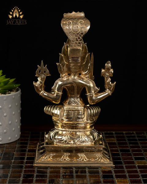 Goddess Mariamman (Hindu Goddess of Rain) 10.5" Panchaloham Bronze Idol