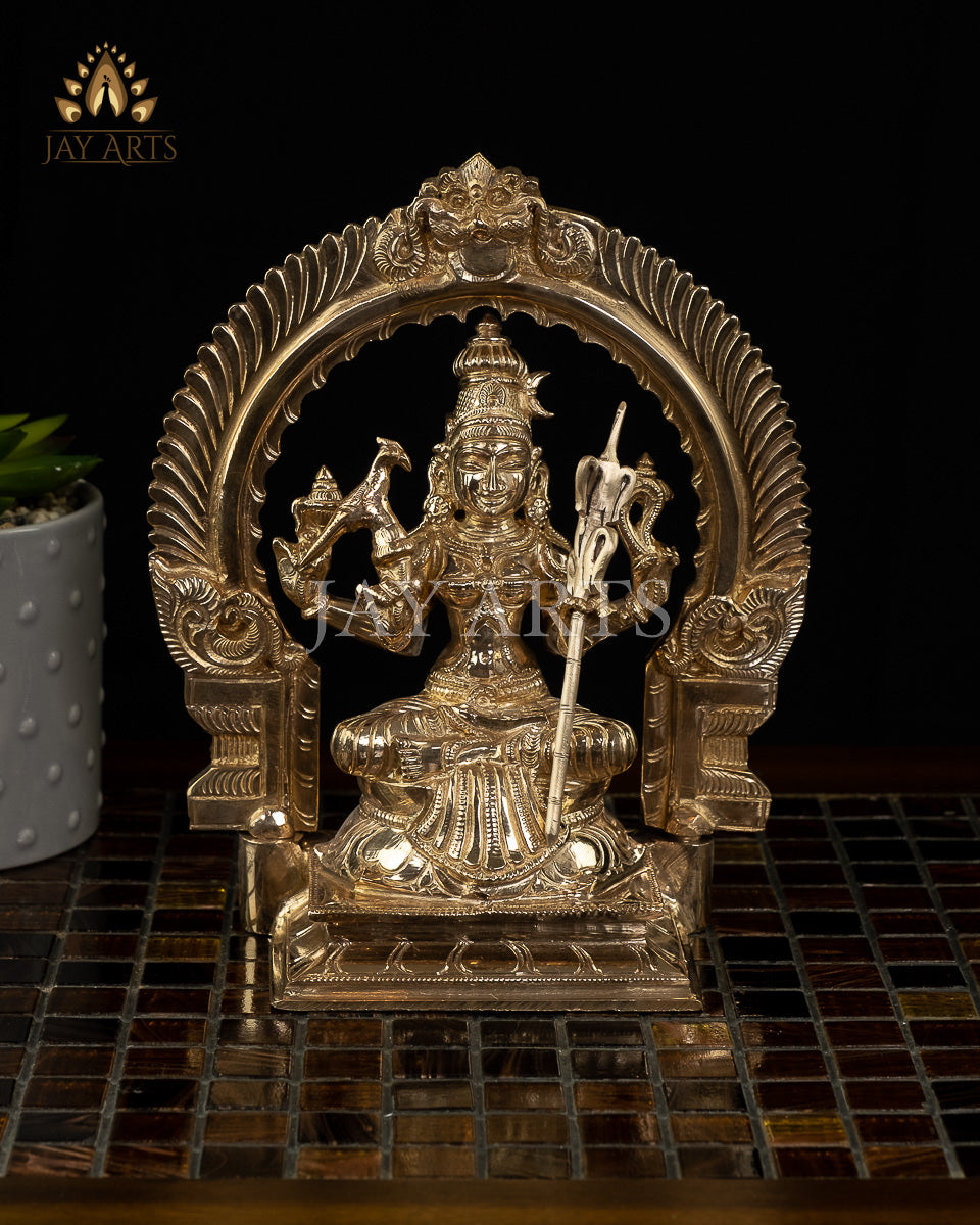 Goddess Kamakshi Amman 8" Panchaloham Bronze Idol