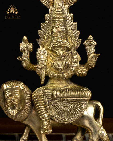 Goddess Pratyangira Devi (Atharvana Bhadrakali) 7" Brass Statue