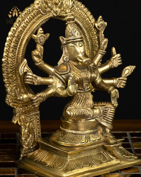 Goddess Varahi 8" Brass Statue