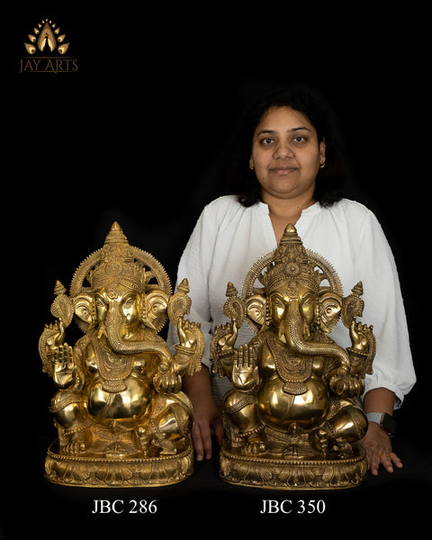 Lord Ganapathi with Surya Halo 19" Brass Statue