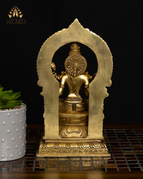 10" Goddess Saraswathi Brass Statue