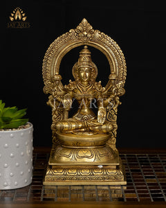 10" Goddess Lakshmi Brass Statue